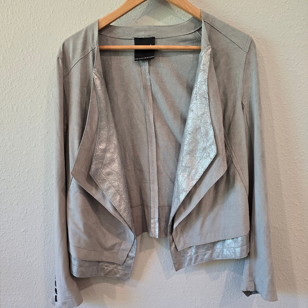 Lysse suede feel grey blazer